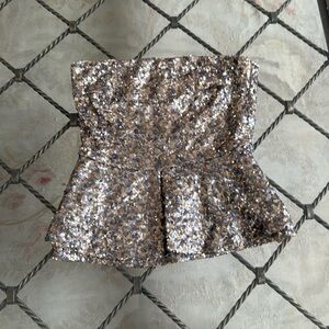 Zara sequin strapless top